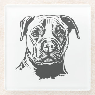 Dessous-de-verre En Verre Staffordshire Bull Terrier