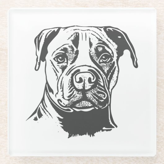 Dessous-de-verre En Verre Staffordshire Bull Terrier (Devant)