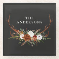 Stag terre cuite noir moderne botanique floral