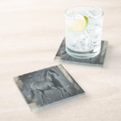 Dessous-de-verre En Verre Stallion noir (Incliné)