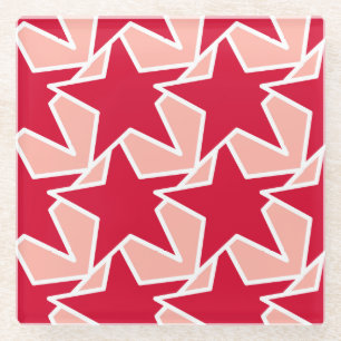 Dessous-de-verre En Verre Star moderne géométrique - corail rouge et rose