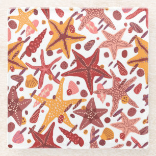 Dessous-de-verre En Verre Starfish Shells : Motif scandinave