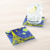 Dessous-de-verre En Verre Starry Night Paris France (Incliné)