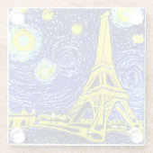 Dessous-de-verre En Verre Starry Night Paris France (Dos)