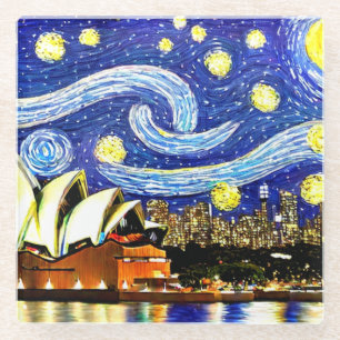 Dessous-de-verre En Verre Starry Night Sydney Australie Opéra