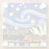 Dessous-de-verre En Verre Starry Night Sydney Australie Opéra (Dos)