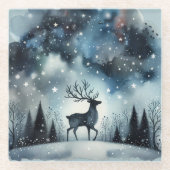 Dessous-de-verre En Verre Starry Winter Night Deer (Devant)