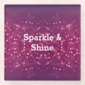 Dessous-de-verre En Verre Stars Bokeh Rose (Devant)