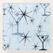 Dessous-de-verre En Verre Stars Retro Blue Martini (Devant)