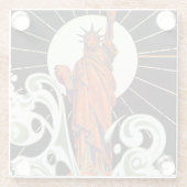 Dessous-de-verre En Verre Statue de la liberté (Dos)