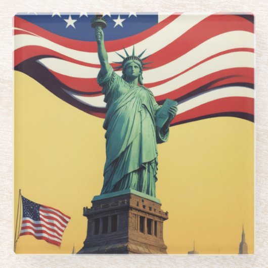 Dessous-de-verre En Verre Statue de la Liberté - USA (Devant)