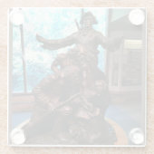 Dessous-de-verre En Verre Statue de Lewis & Clark, Fort Clatsop, Oregon (Dos)