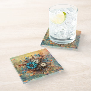 Dessous-de-verre En Verre Steampunk Floral