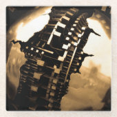 Dessous-de-verre En Verre Steampunk industriel (Devant)