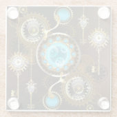 Dessous-de-verre En Verre Steampunk Rusty Background (Dos)
