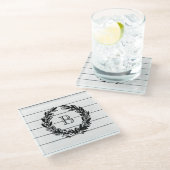 Dessous-de-verre En Verre Style de bois rustique Monogramme (Incliné)