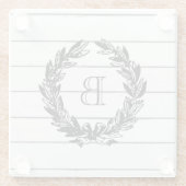 Dessous-de-verre En Verre Style de bois rustique Monogramme (Dos)