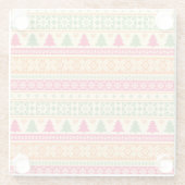 Dessous-de-verre En Verre Style Fair Isle Noël sans couture (Dos)