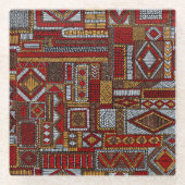 Dessous-de-verre En Verre Style Patchwork Impression ethnique brodée (Devant)
