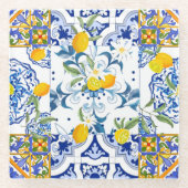 Dessous-de-verre En Verre Style sicilien, art d'été (Devant)