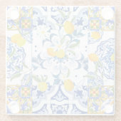 Dessous-de-verre En Verre Style sicilien, art d'été (Dos)