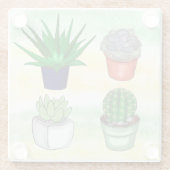 Dessous-de-verre En Verre Succulents à main (Dos)