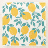 Dessous-de-verre En Verre Sucré Branches de citron Motif (Devant)