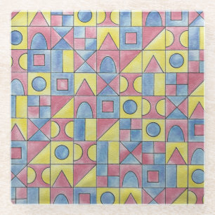 Dessous-de-verre En Verre Sudoku One-Moderne Art Géométrique Bauhaus Minimal