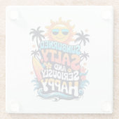 Dessous-de-verre En Verre Sunburned Salty and Happy – Retro Beach Vibes (Dos)