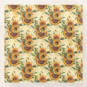 Dessous-de-verre En Verre Sunflower Gifts   Sunflower Turn Surrounded