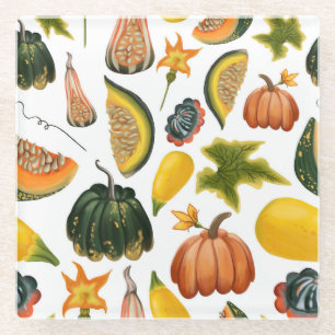 Dessous-de-verre En Verre Sunflowers Été : Motif Vintage d'aquarelle