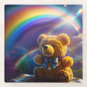 Dessous-de-verre En Verre Sunshine Rainbow Teddy Bear Wonderland