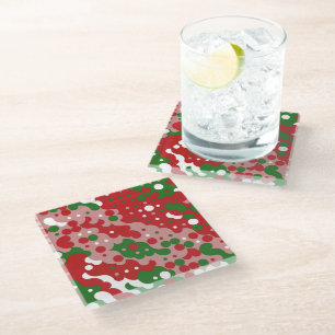 Dessous-de-verre En Verre Super Funky Mod Retro Motif de Noël