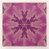 Dessous-de-verre En Verre Superbes teintes violettes de fleurs exotiques (Devant)