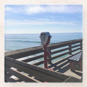 Dessous-de-verre En Verre Sur Newport Pier, Newport Beach, Californie