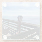 Dessous-de-verre En Verre Sur Newport Pier, Newport Beach, Californie (Dos)