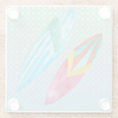 Dessous-de-verre En Verre Surf aquarelle (Dos)