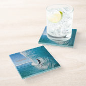 Dessous-de-verre En Verre Surfeur de surf (Incliné)