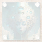 Dessous-de-verre En Verre Surreal Futuristic Alien Woman Lanscape (Dos)