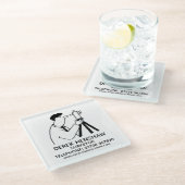 Dessous-de-verre En Verre Surveyor & Sondage Promotionnel (Incliné)