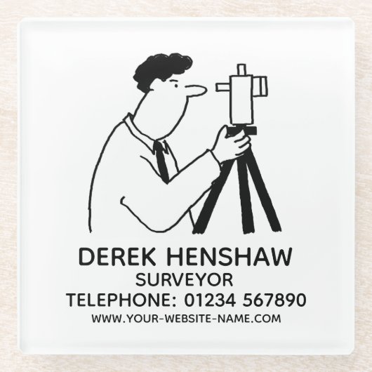Dessous-de-verre En Verre Surveyor & Sondage Promotionnel (Devant)