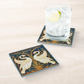 Dessous-de-verre En Verre Swan et Rush et Iris (Incliné)