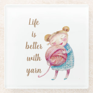 Dessous-de-verre En Verre Sweet Yarn Lover