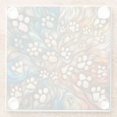 Dessous-de-verre En Verre Swirl curieux empreinte de patte chien canin absta (Dos)