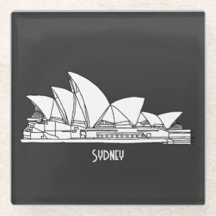 Dessous-de-verre En Verre Sydney Opera House Australie en souvenir