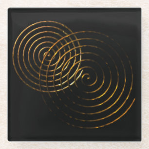 Dessous-de-verre En Verre Symbole celtique spirale or métallique