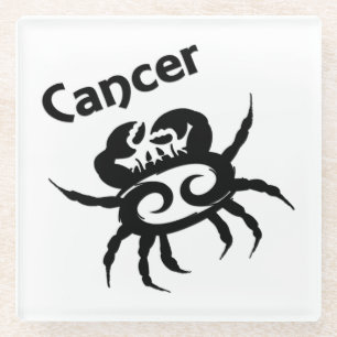 Dessous-de-verre En Verre Symbole et signe du zodiaque Cancer