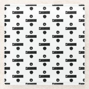 Dessous-de-verre En Verre Symbole mathématique "Divide" noir et blanc Lino C