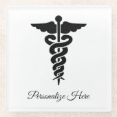 Dessous-de-verre En Verre Symbole Médicale   (Devant)