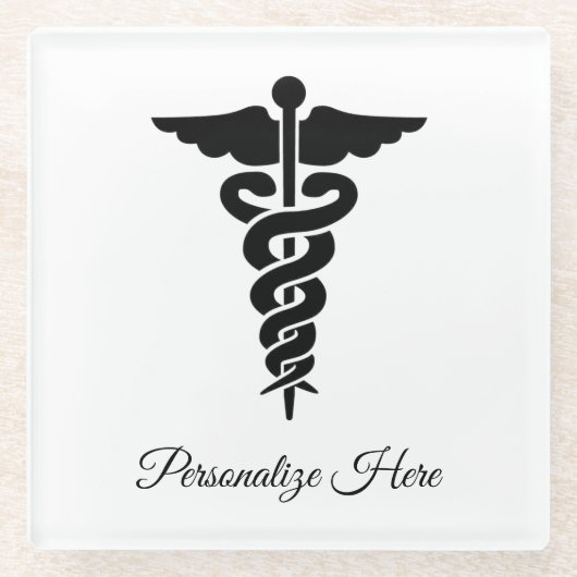 Dessous-de-verre En Verre Symbole Médicale (Devant)